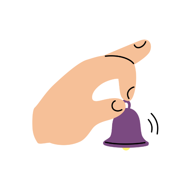 Hand läutet eine Glocke